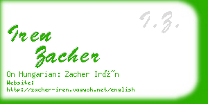 iren zacher business card